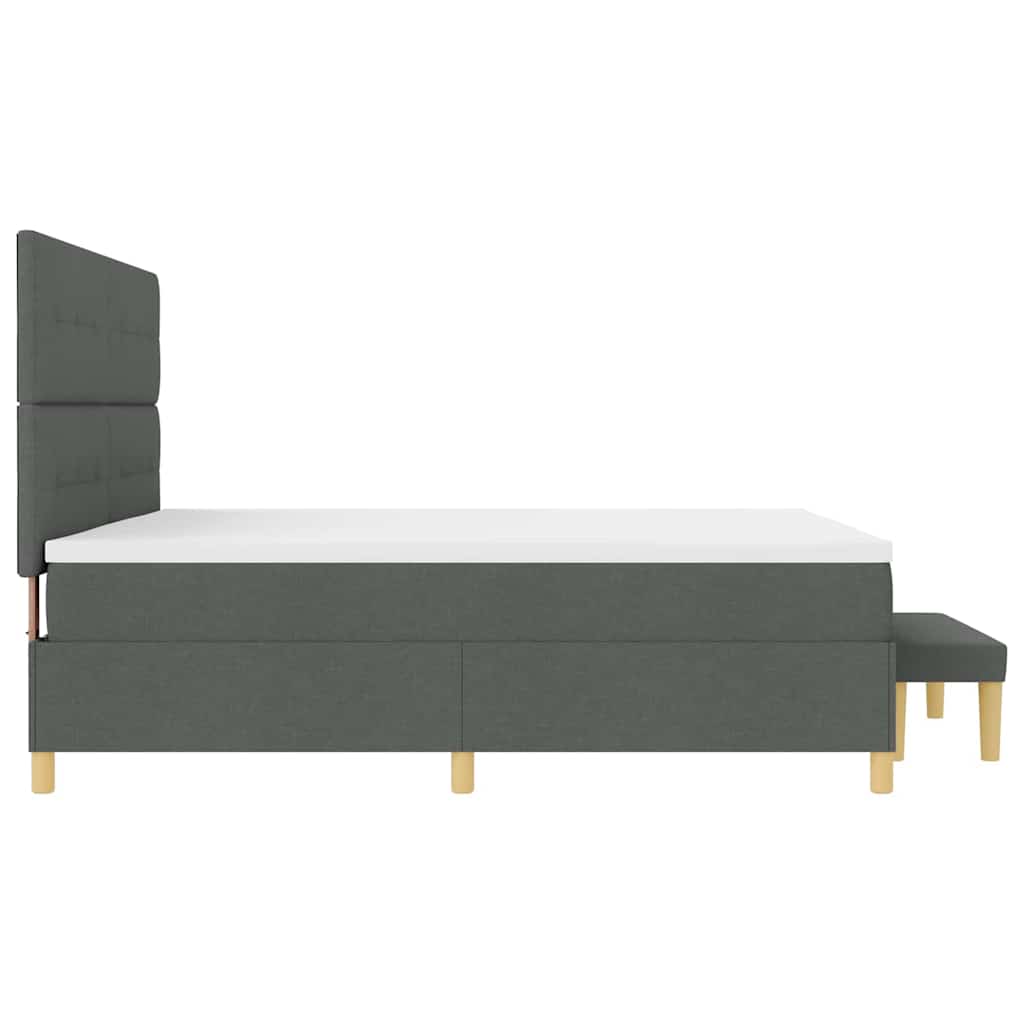 Boxspring Bed with Headboard Dark Gray 200 x 200 cm Fabric