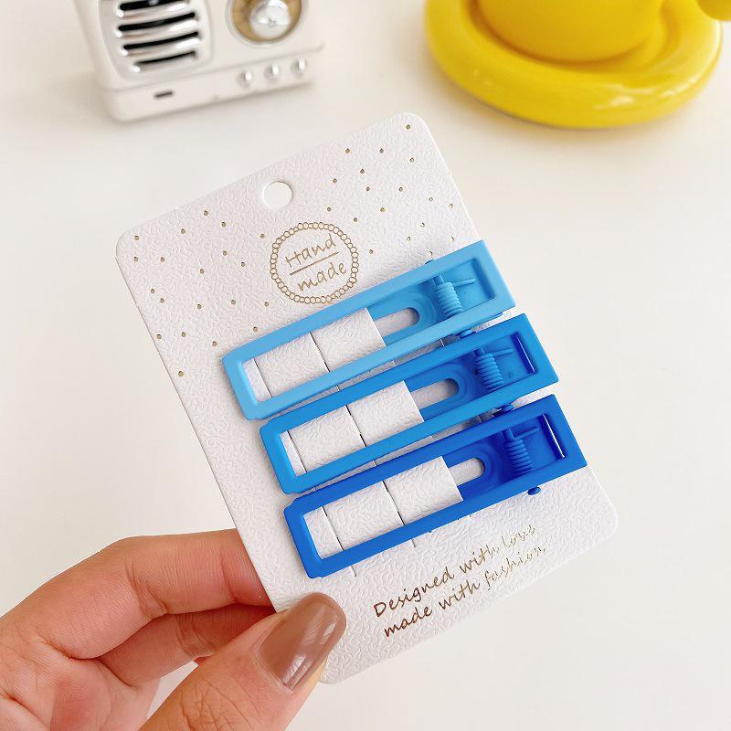 Colorful Hollow Square Hair Clips for Children - Stylish Metal Hairpins for Babies