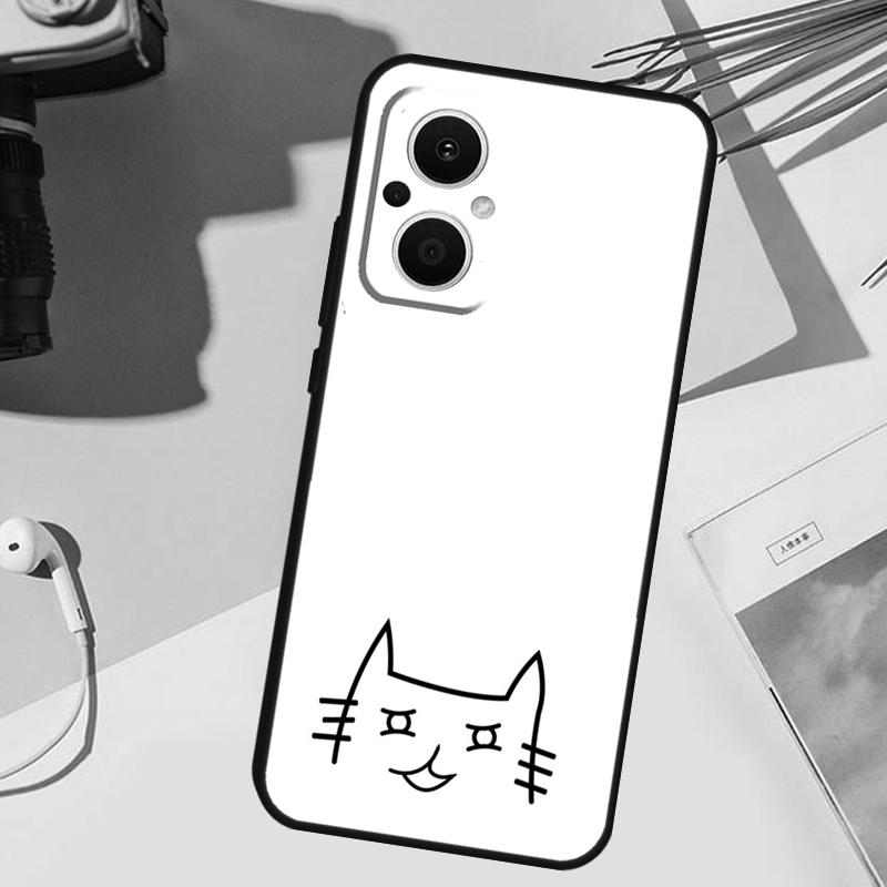 

Забавный Милый Кот Лайн-арт Чехол Для OPPO Reno 8T 7 8 Lite 14F 13F 12F 11F 14 13 12 11 10 OPPO Find X8 X6 X5 X9 Pro Чехол OPPO Reno13