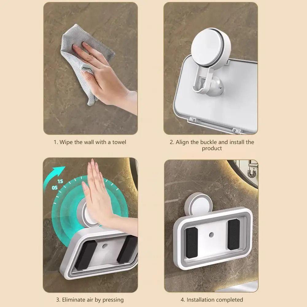Rotatable Bathroom Phone Holder Adjustable Wall Mounted Phone Case  Wall Mounted