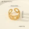 Luxury Non-Fading Drip Oil Open Ring - European and American Style Stainless Steel Statement Jewelry