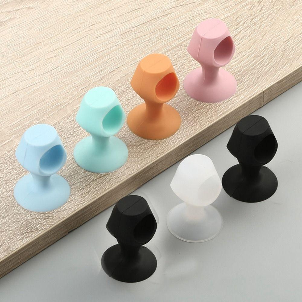 New Silicone Suction Cup Door Stopper Wall Protectors Anti Collision Door Handle Crash Pad Suction Cup Anti-damage Doorstop Door