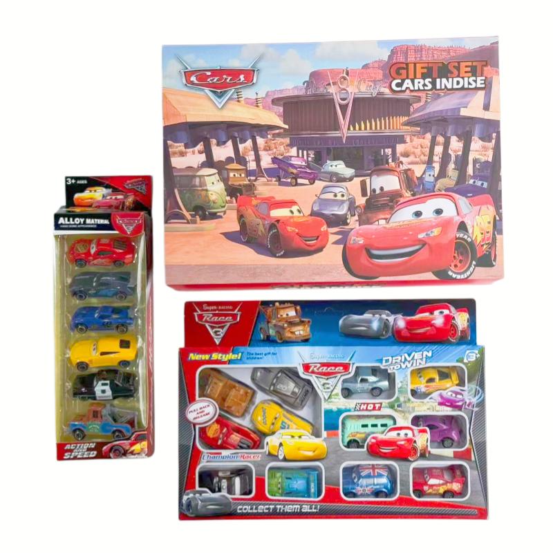 12pcs/Set Pixar Cars Lightning Mcqueen Jackson Storm Mater Pvc Model Back-Force Car Toy For Kids Birthday Gift Set