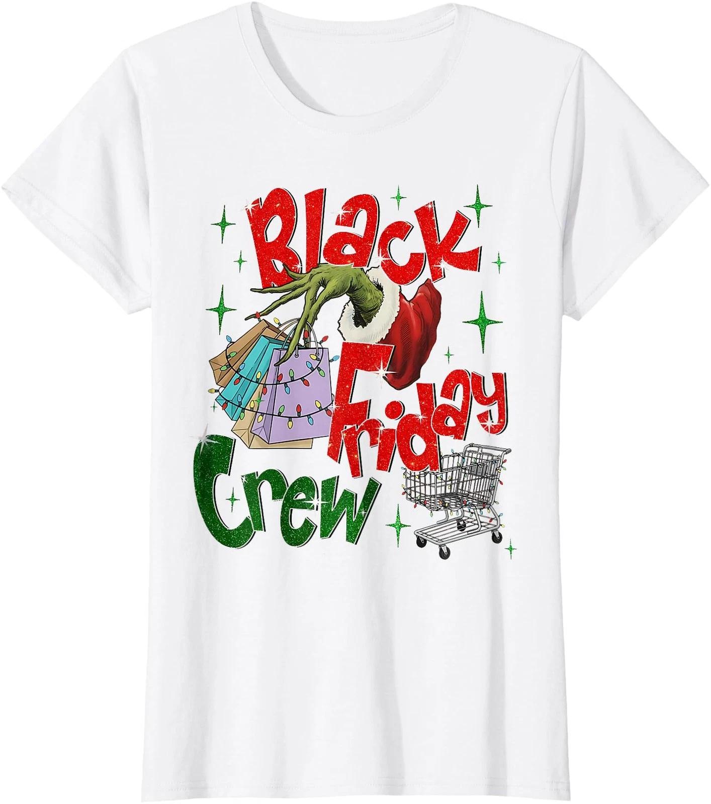 Christmas Black Shopping Family Funny Friday Crew Ladies  Crewneck T-Shirt M