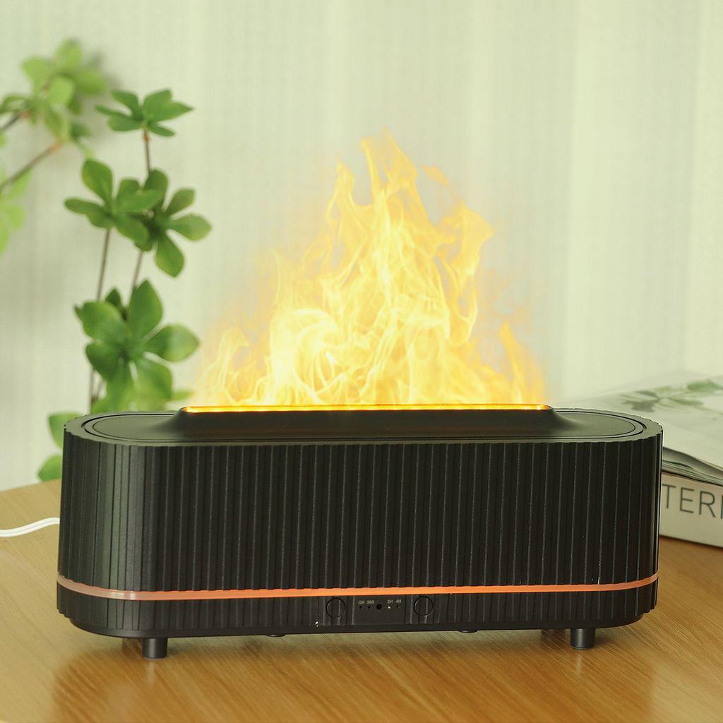 3D Flame Aromatherapy Humidifier for Home and Office - Low Noise, Ideal for Bedrooms and Desktops.