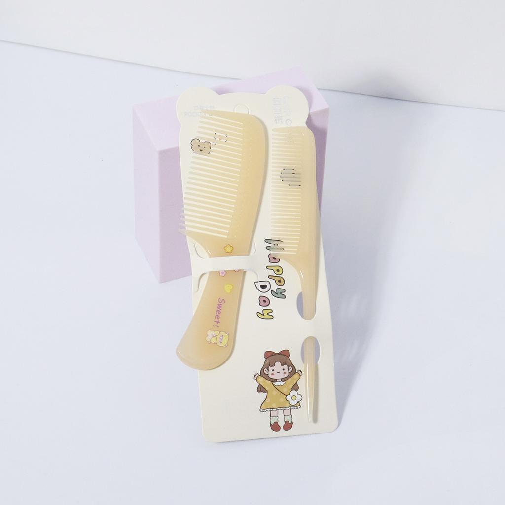 2pcs/Comb Set Cartoon Animal Children's Hairdressing Comb Tip Tail Women's Portable Anti Static Plastic Comb