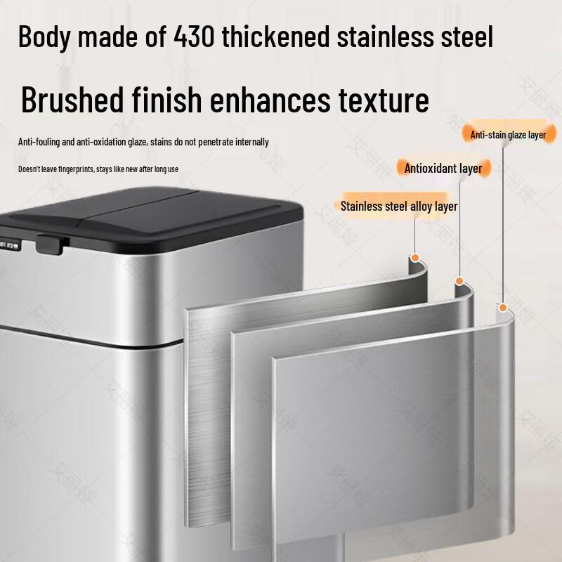 GENFIELD Automatic Packing Stainless Steel Foot Pedal Trash Can