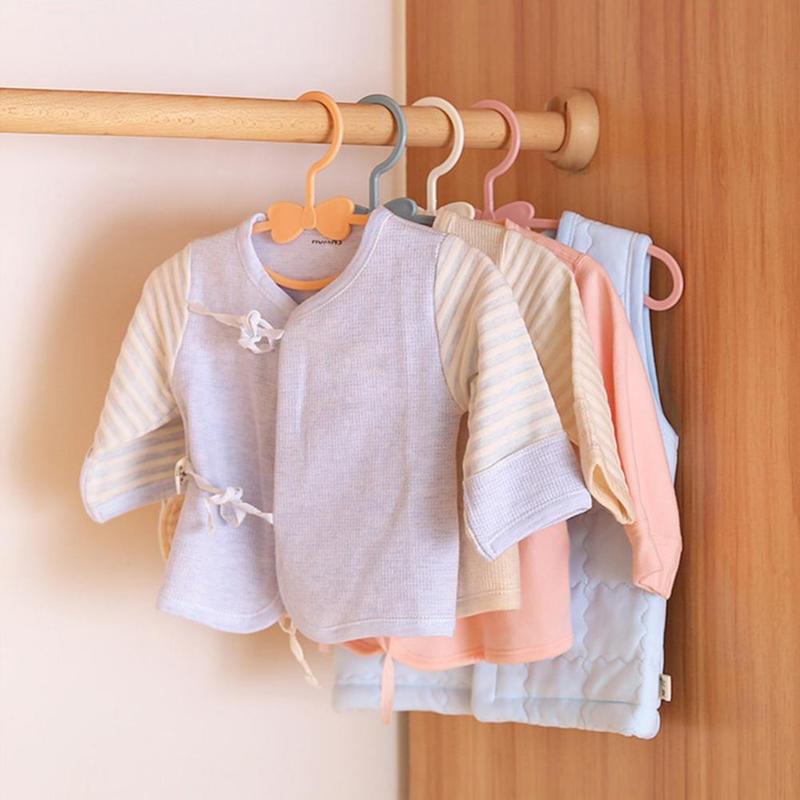 5pcs Kids Clothes Hangers Portable Multifunction Hook Design Clothes Drying Rack For Kid Plastic Baby Hangers Clothes Storage F1M3
