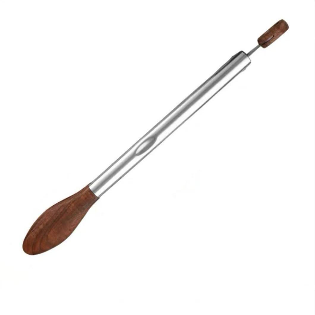 Nordic Style Stainless Steel & Walnut Wood BBQ Tongs - Anti-Scald, 9 & 12