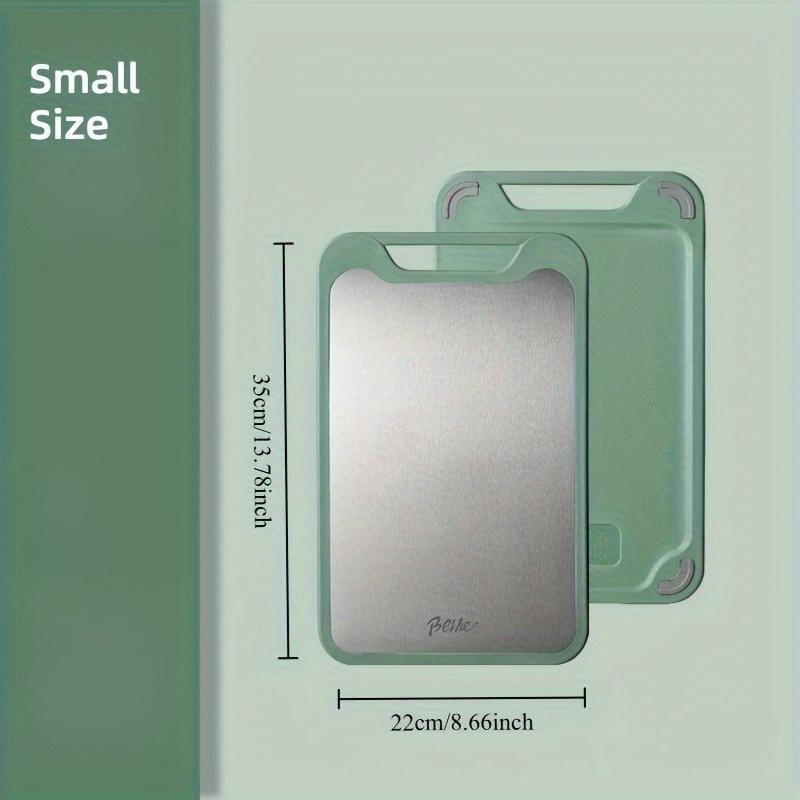 1 stainless steel cutting board with non-slip mat & grinding groove, durable multi-use kitchen tool for veggies and fruits