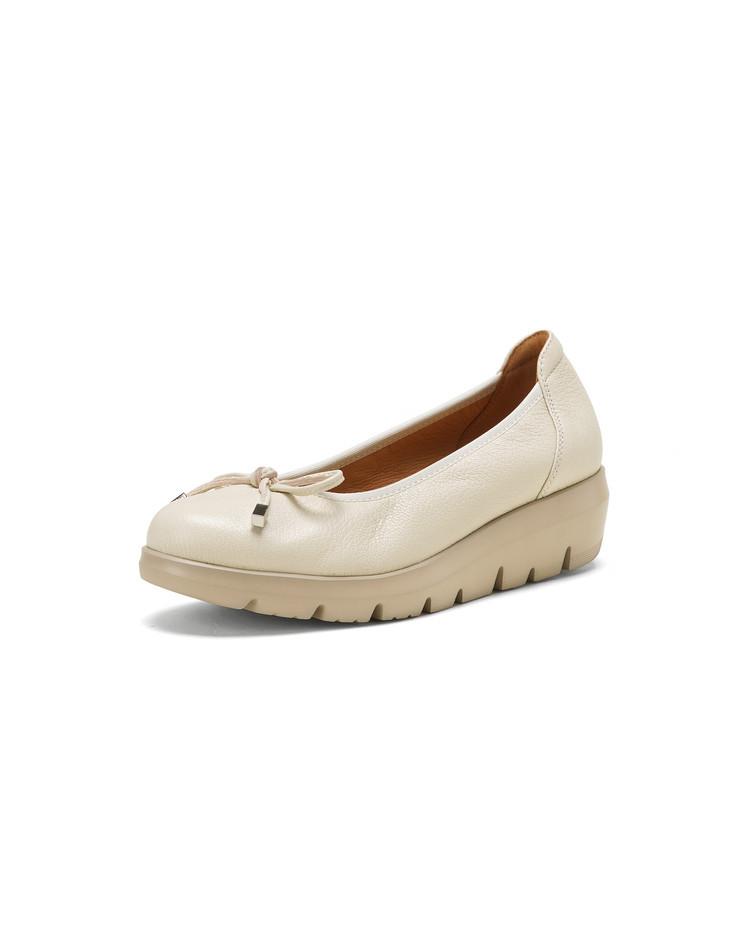 

2025 foreign trade women s shoes spring and summer new shallow mouth round head wedge single shoes women s low-top thick-soled muffin shoes large size 40 абрикосовый