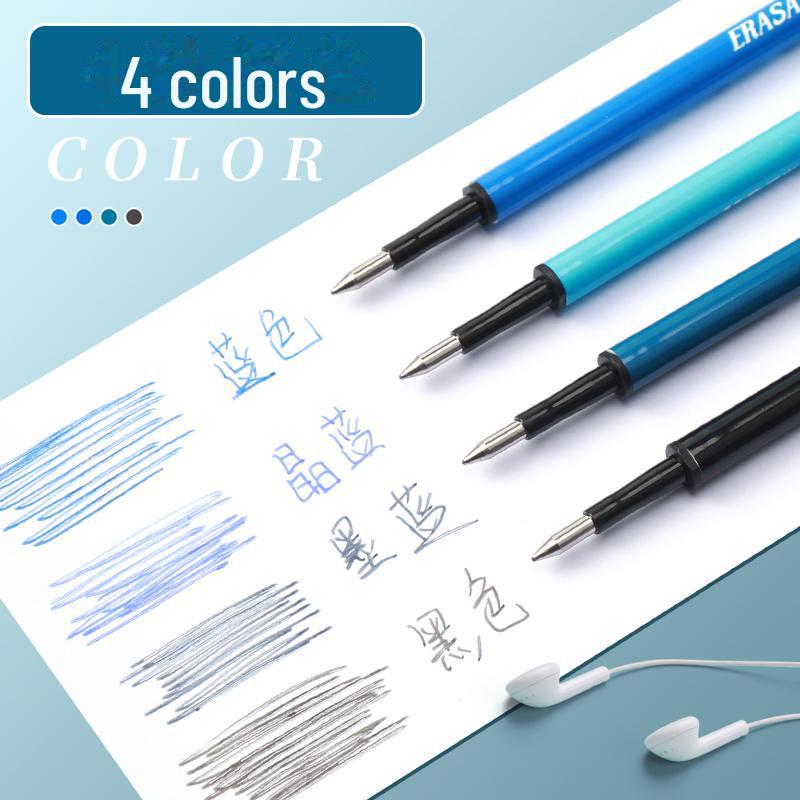 Morning Glory 7701 Varmeslettbar Gelpenn Påfyll - 0,5 mm Svart/Krystallblå med Magisk Viskelær