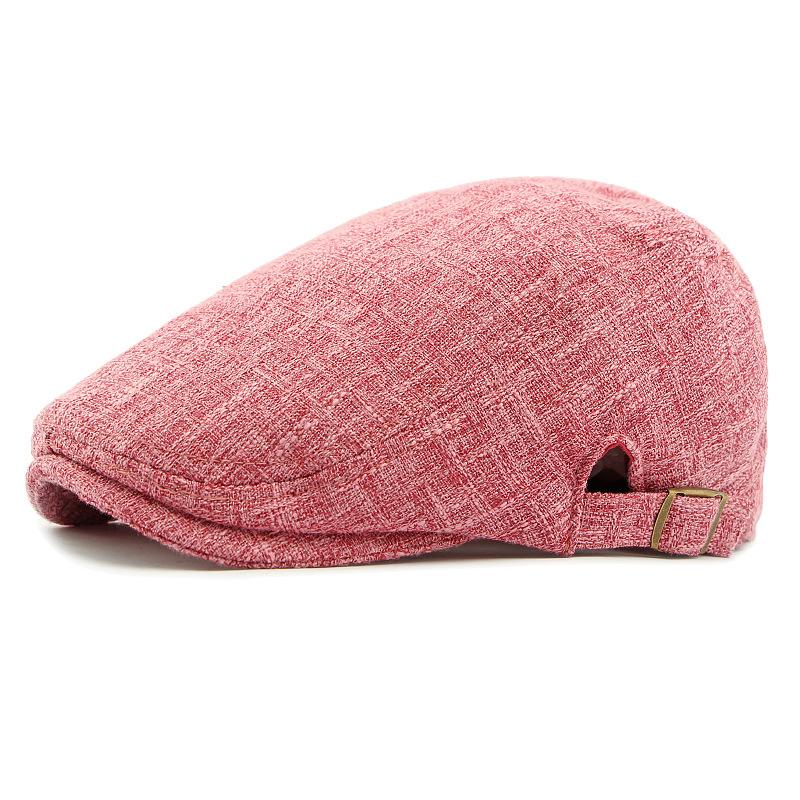 

Мужской весенний берет Британский винтажный кепи Женская кепка с козырьком розовый