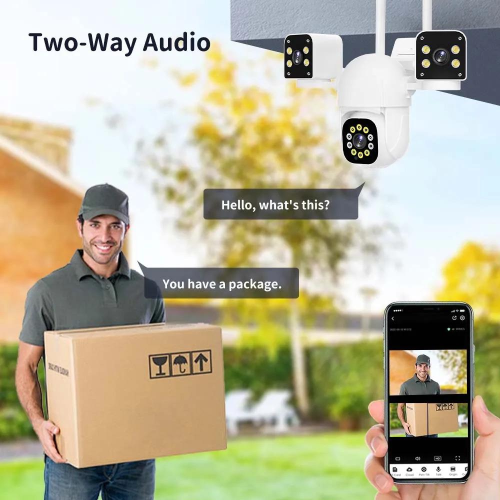 6K 12MP WiFi Venkovní 10x Zoom Tříobjektivová PTZ Video Dohled Ochrana Zabezpečení 4K IP Kamera Chytrá Bezdrátová CCTV Kamera