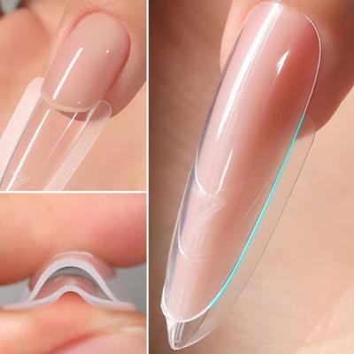 180Pcs Sandwich Nail Forms Reusable Quick Nails Extension Clear Long Nail Mold Women Home Salon Manicure Art Tools