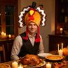 Humorvolle Festtagsbekleidung Plüsch-Truthahn-Hut Thanksgiving Lustiges Trot Geschenk für Erwachsene Neuheit Kopfschmuck Damen Herren Feiertagsfeier Kreatives Kostüm