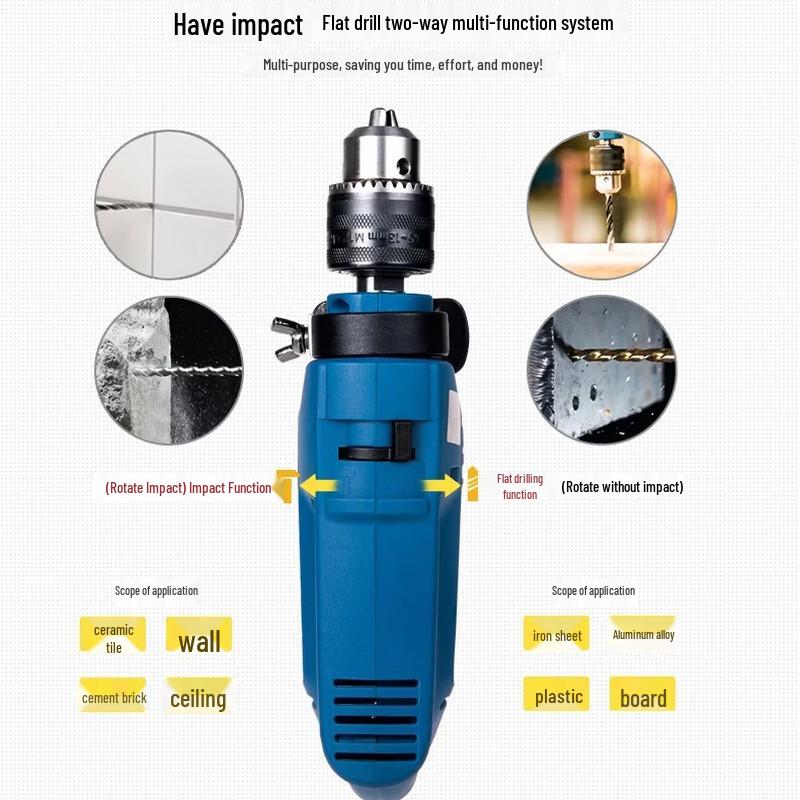 Dongcheng Multi-Functional Electric Impact Drill CN plug (adapter included)
