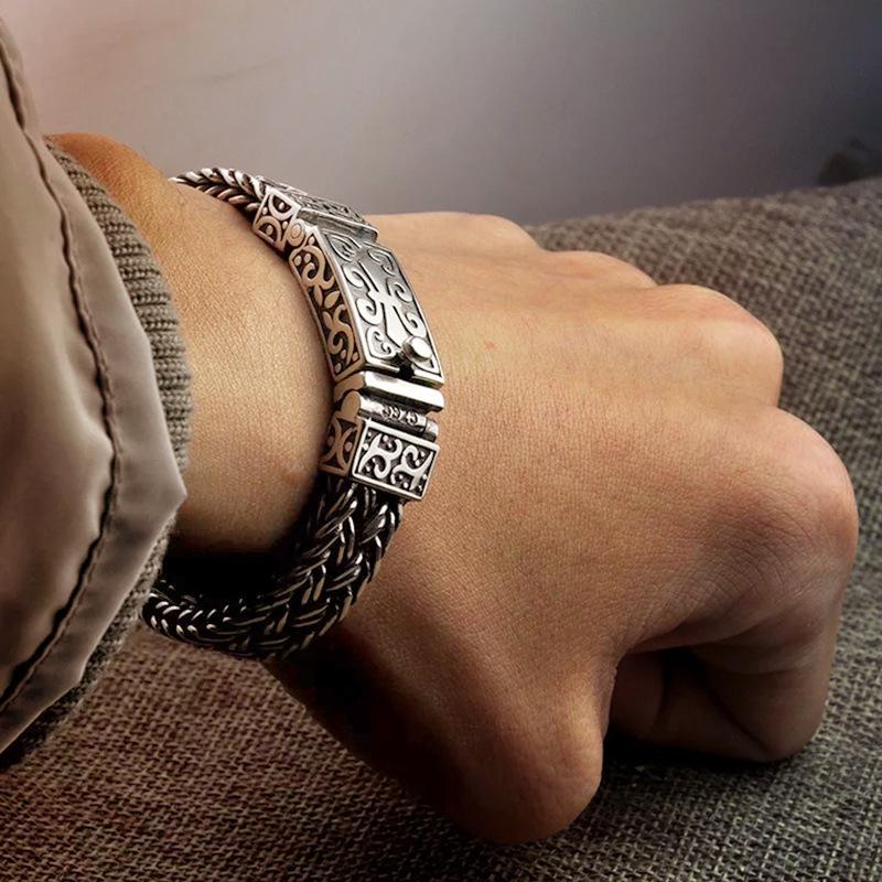 2023 Retro Thai Handmade Chunky Wide Bracelet