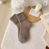 2/5Pcs Ribbed Cuff Crew Socks Soft Knit Terry Socks Gifts Warm Socks  Men's and Women's