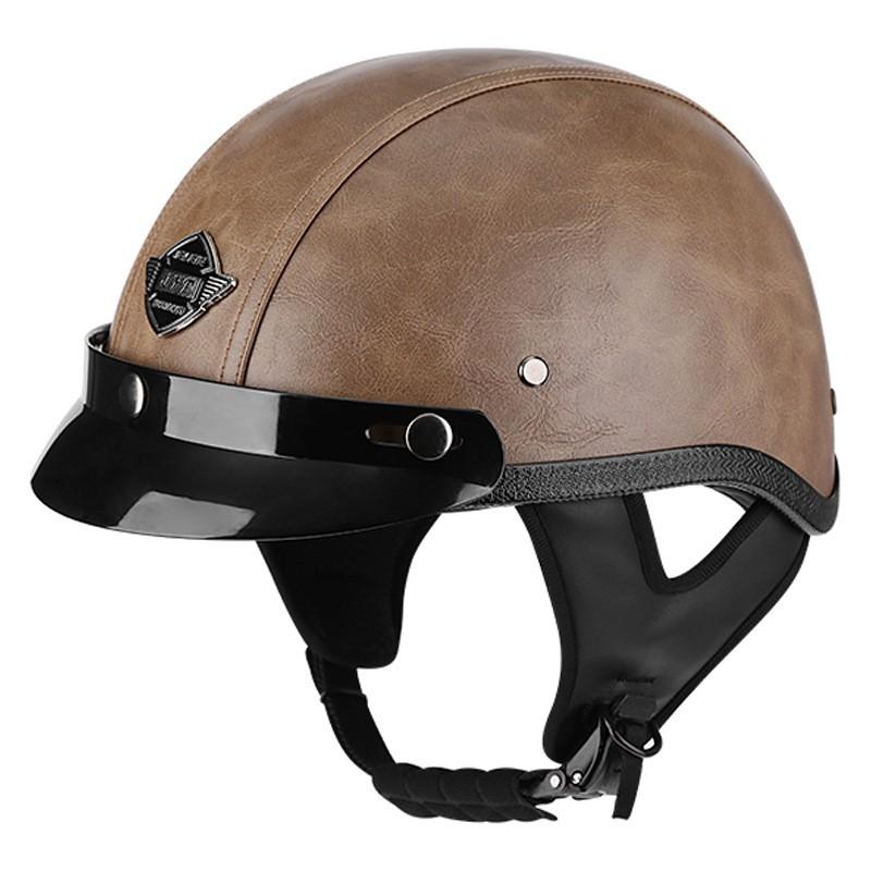 3C Certified Retro Half Helmet Scooter Motorcycle Riders Unisex All Season ABS Safety With Visor Options