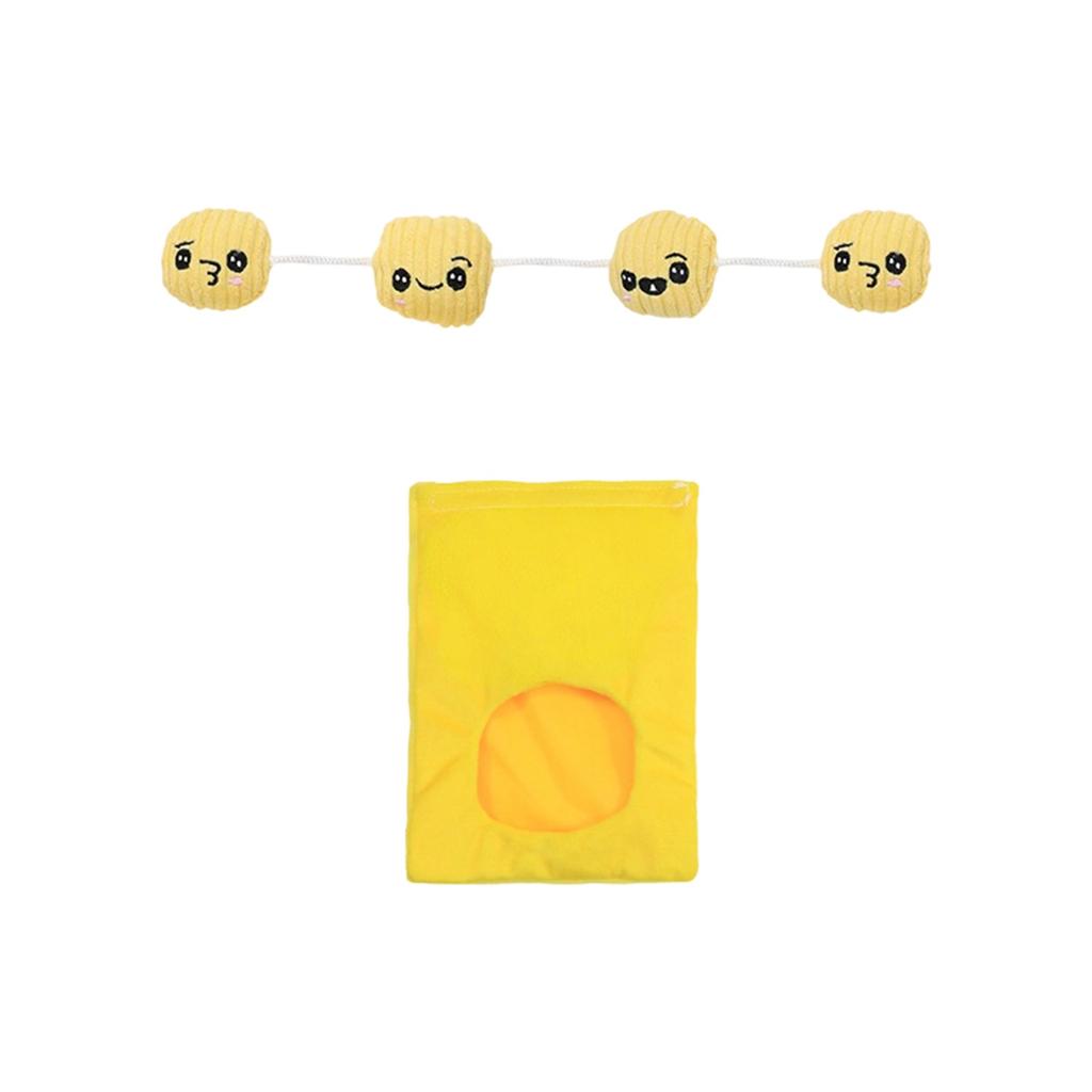 Niedliches Snack-Form Plüsch-Hundespielzeug, Interaktives Futterbeutel-Design mit versteckten Leckerlis im Inneren, Weiches -Widerstandsfähiges Spielzeug für kleine und mittelgroße Haustiere