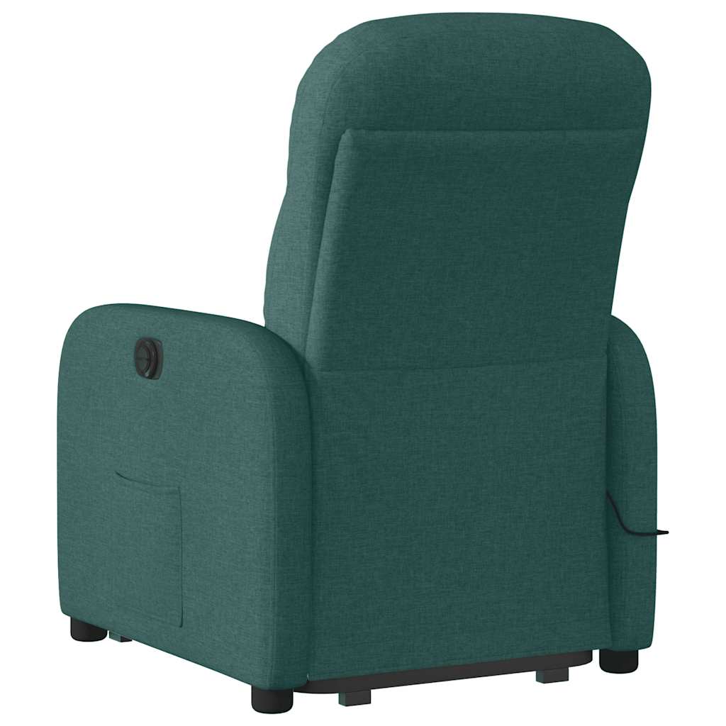 Massage Recliner with Rising Aid Dark Green Fabric