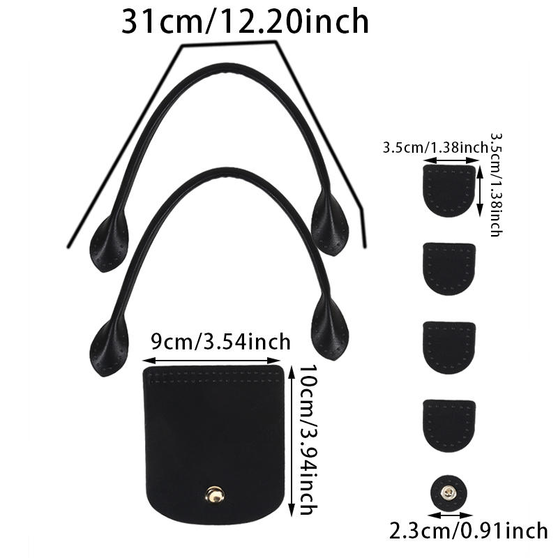 DIY Bags Knitting Crochet Set Adjustable PU Leather Shoulder Strap Flap Cover Handles Handbag Purse Backpack Crossbody Bag Replacement