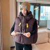 Hooded short cotton vest women's autumn and winter sleeveless jacket top vest batch