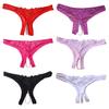 G-string Panties Low Waist Open Crotch See-through Hollow Hip G-String Panties Women Accessory