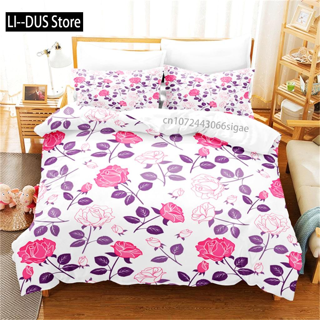 Постельное белье Цветочный Тропические растения Европейский Винтажный Цветочный Пододеяльник Спальня Великолепное постельное белье Для Женщин Девочки Подарок Украшения EU single(135x200cm)