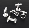 10pcs/ Lot 10mm,12mm,14mm,16mm,18mm,20mm, Bright Silver Plated Copper Cufflink Base Cuff Link Settings Cabochon Cameo Base