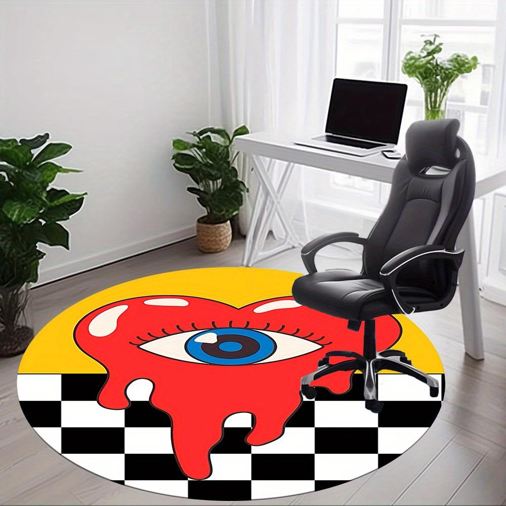 1pc Heart Eye Office Round Area Rug, Indoor Mat Suitable for Under Office Chairs Home Decor163