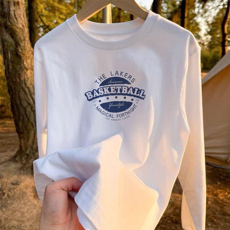 

Белая хлопковая футболка с длинными рукавами, мужская, облегающая, весна-осень, новый стиль, внутренний круглый вырез 2XL