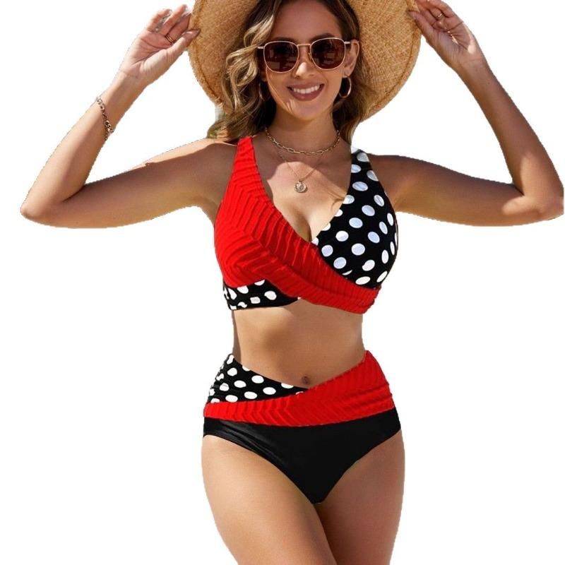 New Bikini European and American Women's Swimsuit Sexy Gathering Explosion Split Swimsuit