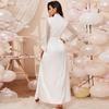 Sexy Unterwäsche Simulation Seide Satin Hochzeitsrobe Spitze Verlängerter Morgenmantel Loungewear