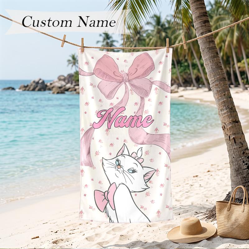 Marie Custom Name Printed Beach Towel Personalized Soft Towel For Swimming Beach Travel