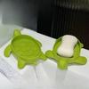 Cartoon Little Turtle Soap Box, Cute Soap Box, Washbasin, Household Green PP Super Cute Draining Rack