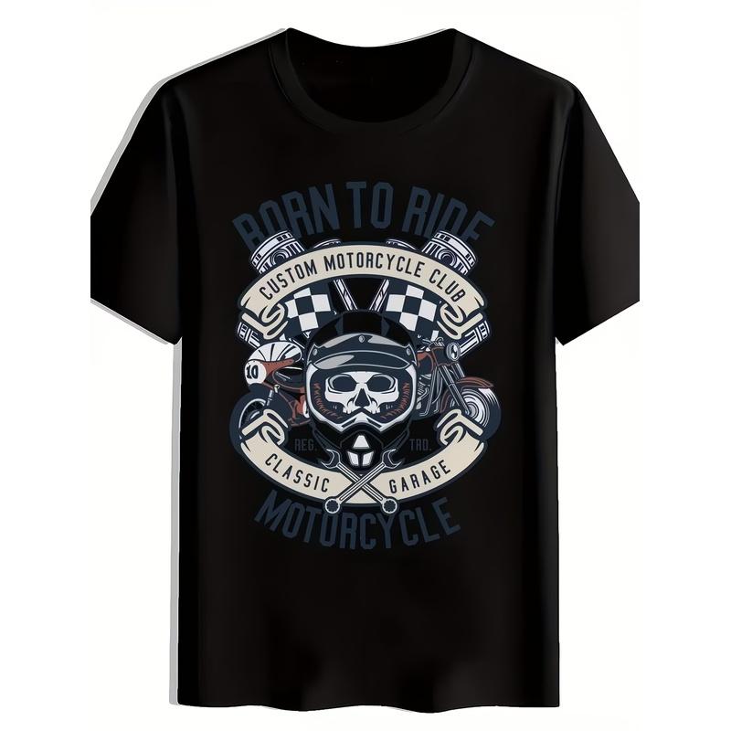 Bold Motocross Rider Graphic Print T-shirt These New Unisex Printed Crew Neck Short-sleeved T-shirts Are Suitable for All Seasons, Have High