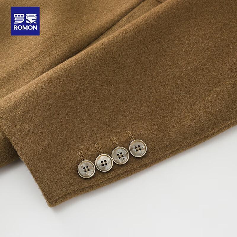 ROMON Men's 100% Wool Double-Faced Mid-Length Overcoat