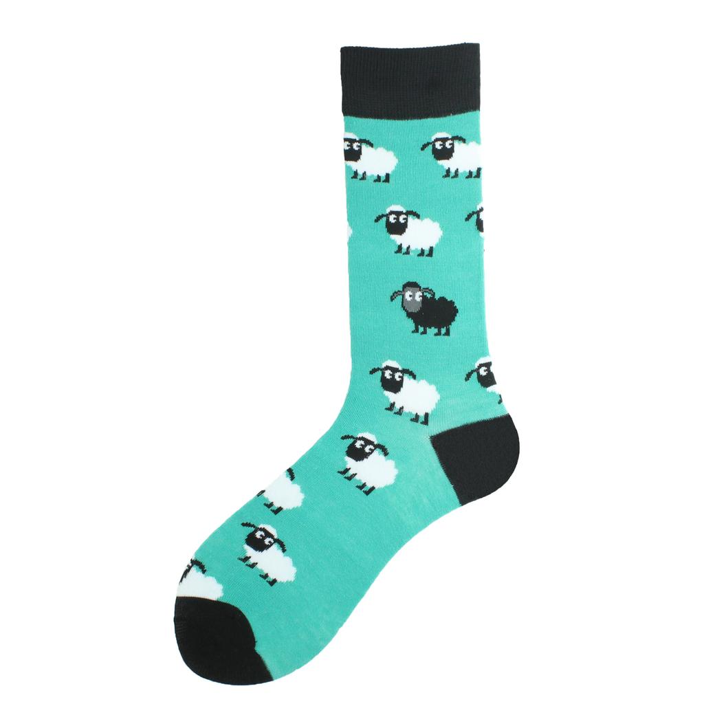 Happy Design Funny Socks Men Unisex Sheep Beer Dinosaur Pattern Sokken  Divertidos Jacquard Calcetines Unisex Hip Hop Skateboard