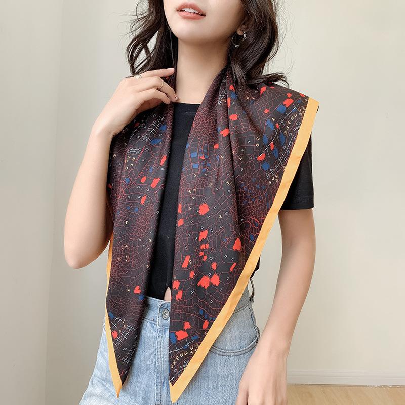 1116 spring new 91 square scarves women's elegant Korean version of twill silk fashion cashew print silk scarf decorative scarf
