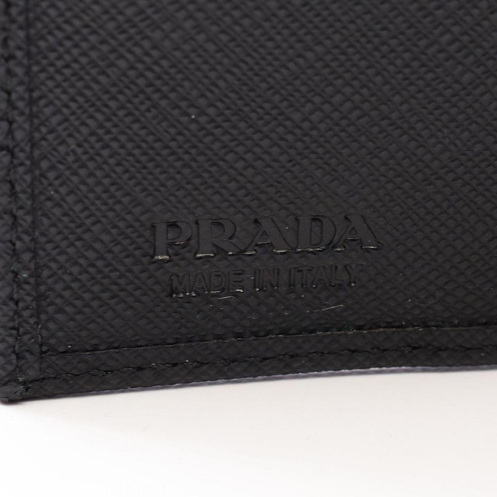 Used Prada PRADA Tri-fold Wallet TESSUTO+SAFFIAN 2MH0412DMHF0002 Nylon Saffiano Leather Wallet Men's New