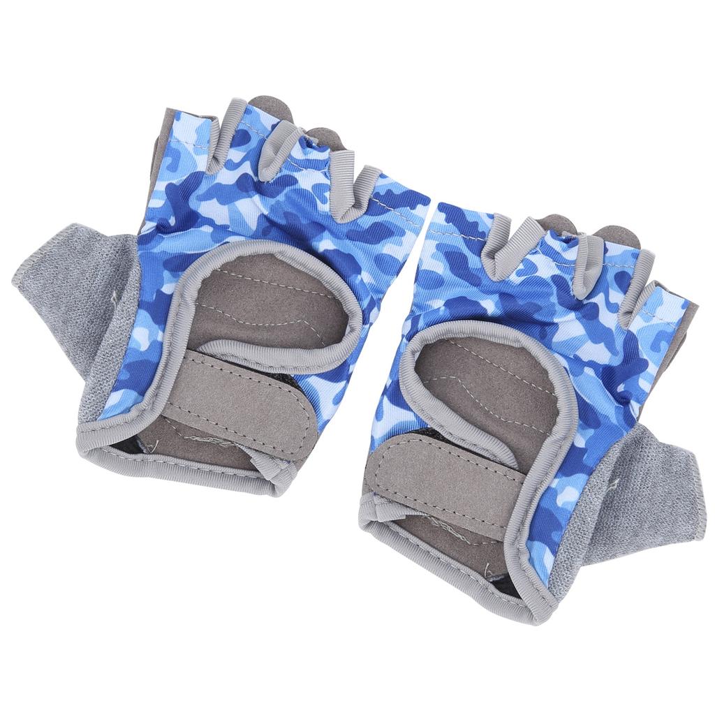 NonSlip Blue Half Finger Cycling Children S Gloves Fitness Riding Protective Equipment(XXS )