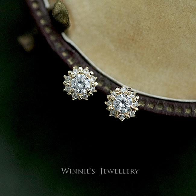 

14k Gold Original 925 Sterling Silver Small Sun Zircon Stud Серьги-гвоздики для женщин Пирсинг Ювелирные изделия оптом