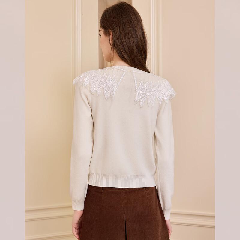 Women's Beaded Lace Knit Sweater