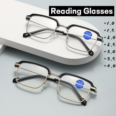 Fashion Gents's Readers Latest Half Frames HD Lenses Far Sight Hyperopia Eyewear Trendy Vintage Unisex Rx Age-Related Vision Loss