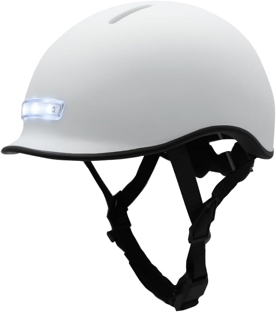 

Bringer CE Certified Bicycle Helmet with Front and Rear LED Adjustable and Magnetic Buckle for Emergency Preparedness GURI-MET (Large, White) белый