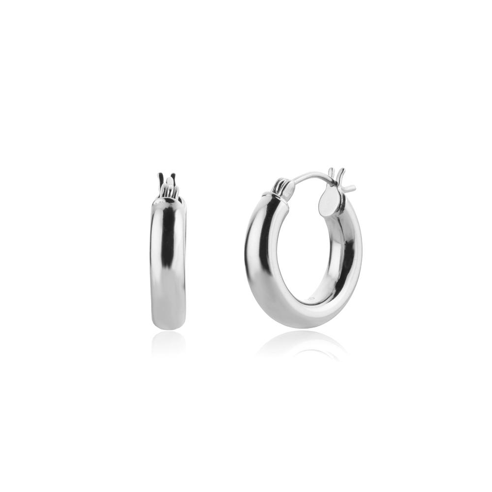 FUAMAY Aretes De Plata 925 Silver Chunky Thick Loop Hoop Earrings for Women Huggie Hoop Earring Outer Hoop 18mm/22mm