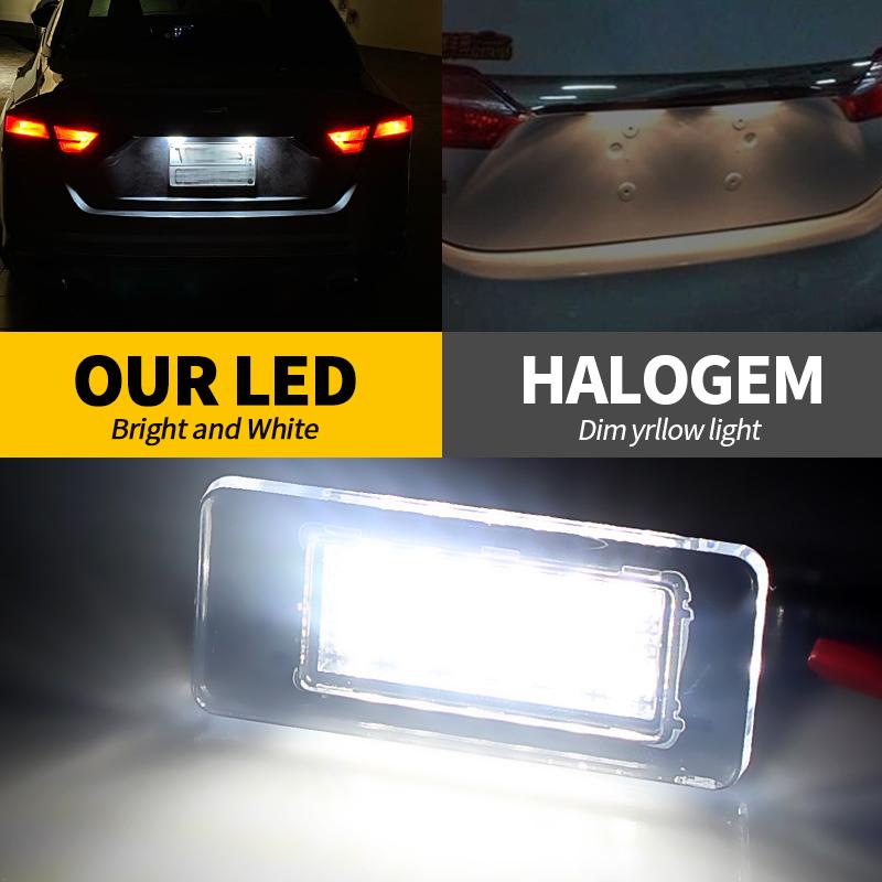 2pcsWhite LED Number License Plate Lights Lamp for Nissan Serena C27 Altima Suzuki Landy Dacia Duster 265108990E Car Accessories