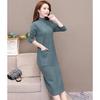 Long Sweater Dress Woman Turtleneck Super Chic Long-sleeve Warm Knit Dress Ladies Clothing